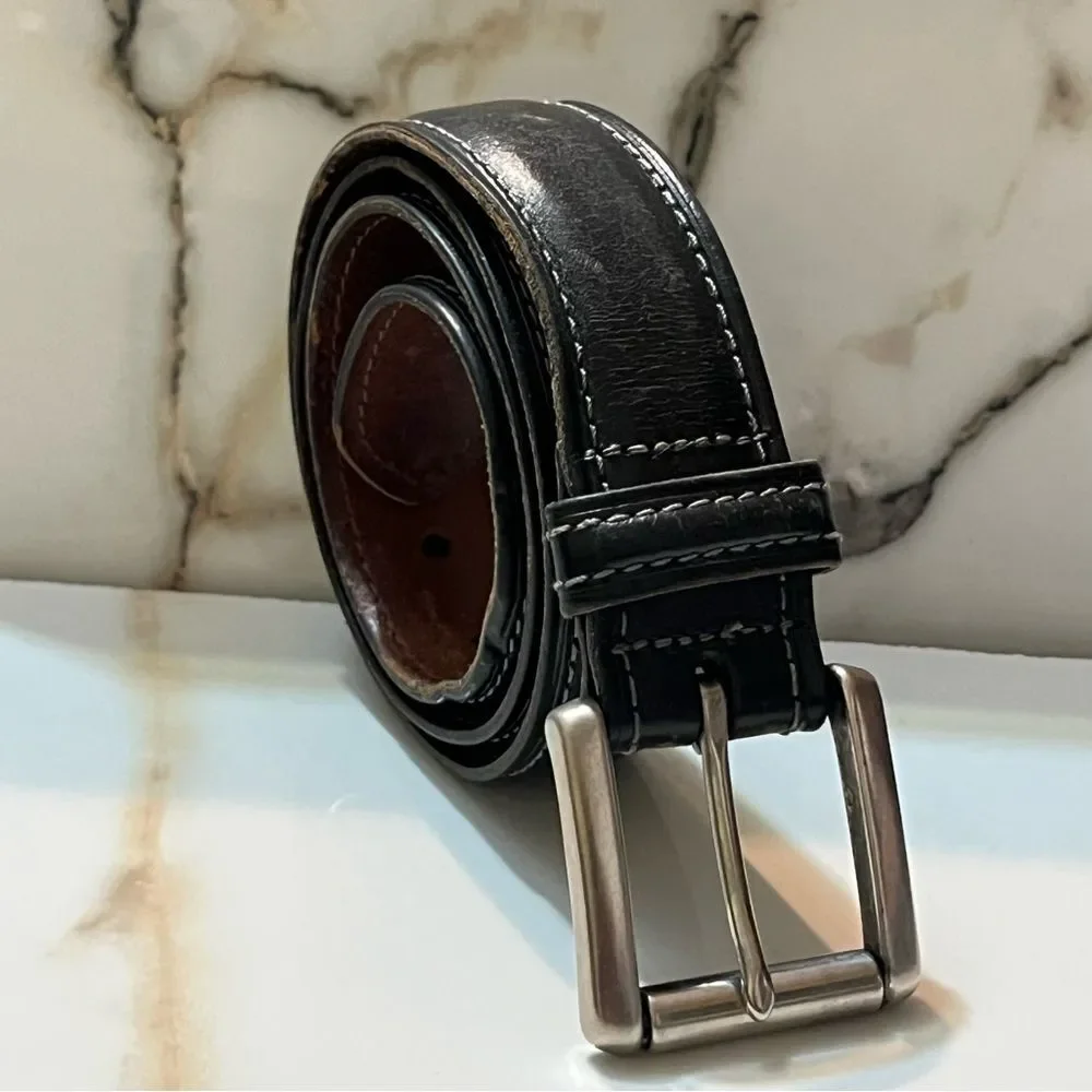RARE Vtg COACH 3888 Handcrafted Turkey VEG-TAN Leather Belt 34 - BIFL Heritage